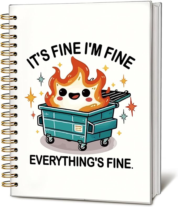 Dumpster Fire Gifts, Funny Dumpster Fire Notebook Journalfor Women & Men, 160 Pages, Hardcover Notebook for Work & Note Taking, Funny Gifts for Coworkers & Friends 5.5x8.3 Inch