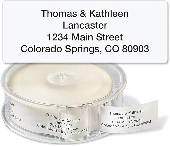 Colorful Images Transparent Clear Rolled Return Address Mailing Labels with Dispenser, Customize with Name & Shipping Address, 500 Self Adhesive, Easy Peel Sticker Label Roll, 3/4" x 2 1/2"