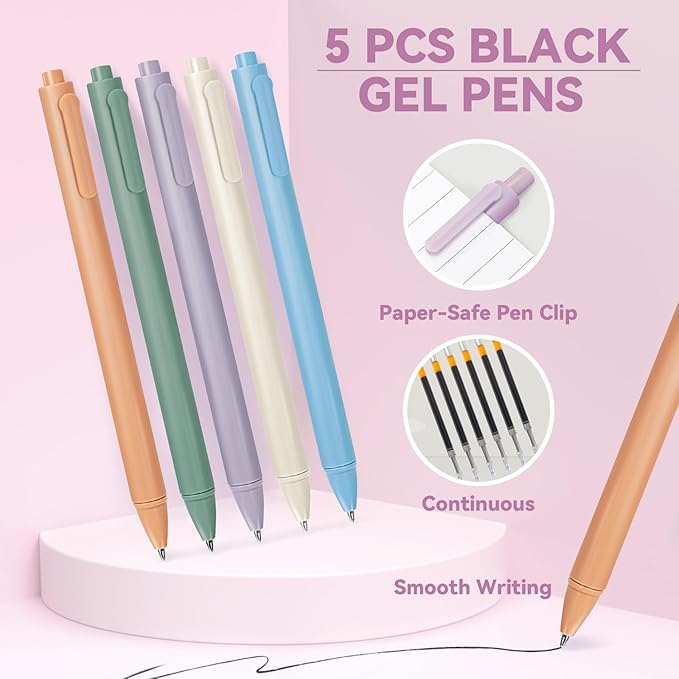 52 PCS Aesthetic School Supplies with Cute Pencil Case, Stationery Essentials with Pens Pencils and Pastel Highlighters Set,College Back to School Supplies for Teen Girls,Pastel Office Supplies-Purple