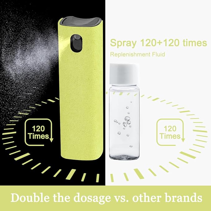 Screen Cleaner Touchscreen Mist Spray, walrfid Cleaning Kit for Electronic Smart Phone TV, Laptop, Tablet, PC, Computer LCD Flat Screens, Eyeglasses, Compatible with iPhone iPad MacBook Pro - Yellow