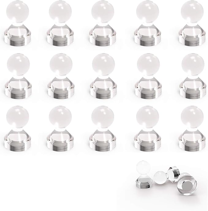 Ant Mag Magnetic Push Pins Strong Push Pin Magnets for Fridge Whiteboards Calendars Maps in School & Office Pack of 18 White