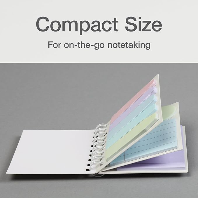 Redi-Tag Small Notebook with Sticky Notes and Flags, Portable Notepad with Adhesive Notes and Flags, Assorted Pastel Colors, 3" x 3", 180 Memos per Notebook (1009679)