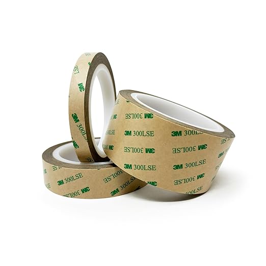 3M 300LSE Double Sided Tape, Heavy Duty Clear Adhesive, Heat & Water Resistant, 1" x 36 ft for Picture Hanging, LED Strips, DIY Crafts, Car Décor, Electronics