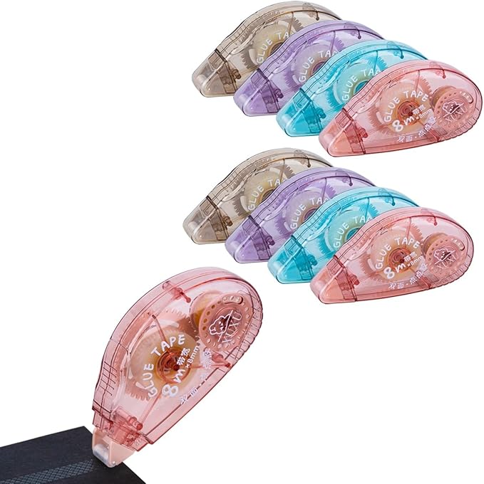 XUXU 8 Pack Double Sided Tape Roller, Scrapbooking Tape, Permanent Adhesive Dots Tape Dispenser Runner for Crafts and Arts Projects, Photo-Safe