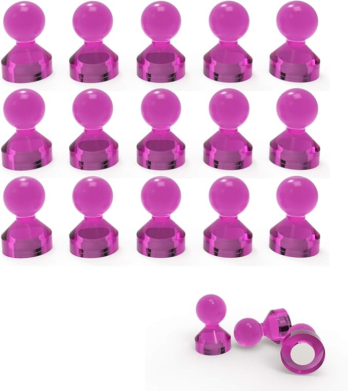 Ant Mag Magnetic Push Pins Strong Push Pin Magnets for Fridge Whiteboards Calendars Maps in School & Office Pack of 18 Pink