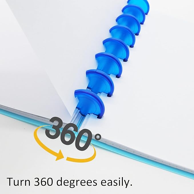 100pcs Discbound Notebook Discs DIY Planner Accessories fits for Tul,Levenger,Arc,Happy Planner,Talia(Transparent Blue,0.94inch/24mm)