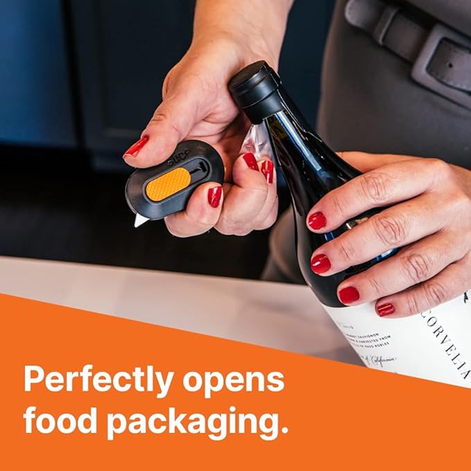 Slice Mini Box Cutter, Manual Retracting, Safe Ceramic Box Cutter Lasting 11x Longer than Metal, Keychain Box Opener, 1 Pack