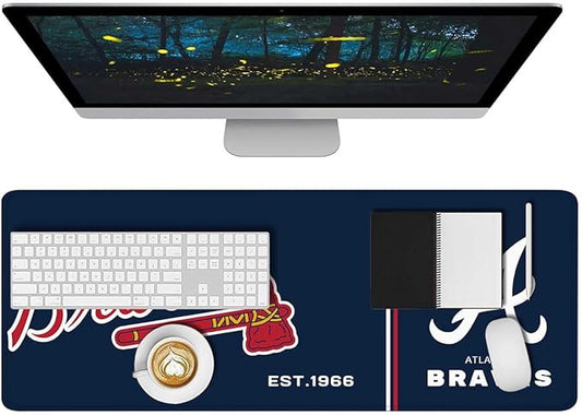 Generic Baseball Mouse Pad Extended Large Gaming Desk Pad 31.5 x 11.8 Inch, XL Mousepad Topographic Mouse Pad with Anti-Slip Rubber Base for Atlanta Home Office