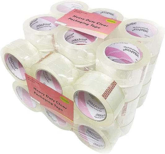 iMBAPrice 2 Inches Clear Packing Tape, 36 Rolls x 110 Yards Storage Box Sealing Packaging Tape Refill for Packaging and Shipping,Total 3960 Yards