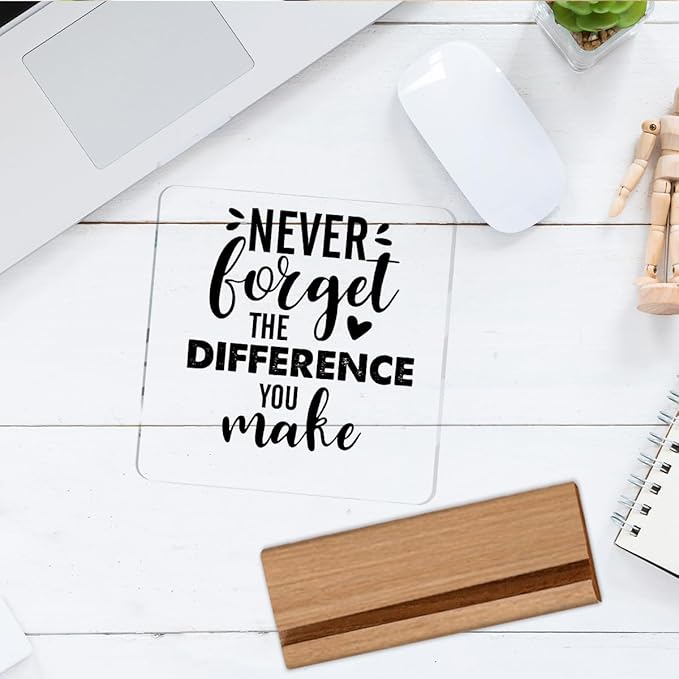 Retirement Gifts for Coworker Boss Leader Colleague Going Away Gift Clear Desk Decorative Sign Never Forget the Difference You Make Acrylic Sign With Wooden Stand for Desk Table Shelf