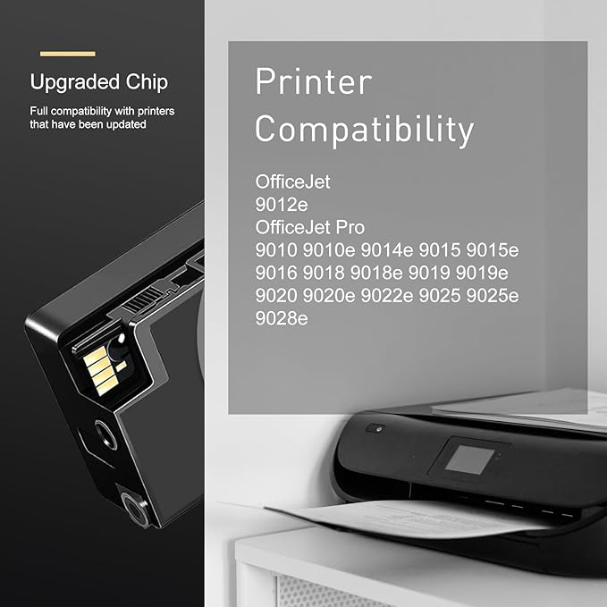 962XL Ink Cartridges Combo Pack Compatible for 962 Ink Cartridges Works with Officejet Pro 9015/9015e 9025/9025e 9020/9020e 9018/9018e 9010/9010e with OfficeJet 9012/9012e (BK C M Y)