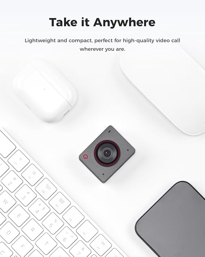 OBSBOT Meet 2-4K Webcam for PC with 1/2" Sensor, AI Framing & Autofocus, Beauty Mode, Lightweight, Gesture Control, HDR, Dual Microphone, 60 FPS, Web Cam for Streaming, Meeting, Gaming. (Space Grey)