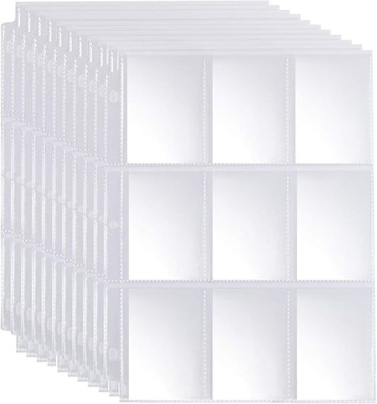 Trading Card Sleeves, JIQEZNL 1440 Pockets Premium Double Side Baseball Card Sleeves Pages for 3 Ring Binder, 9 Pocket Card Sheets Protectors for Standard Pokemon Cards, Sports, Yugioh, Business Cards