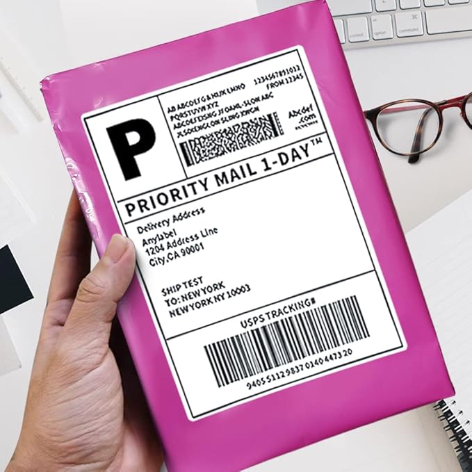 POLYSELLS 200 pcs 6x9 Inches Pink Poly Mailers Shipping Envelopes, Strong Adhesive Sealing, Waterproof, and Tear-resistant Postal Mailing Bags for Small Business, Clothes, Non-Fragile Items