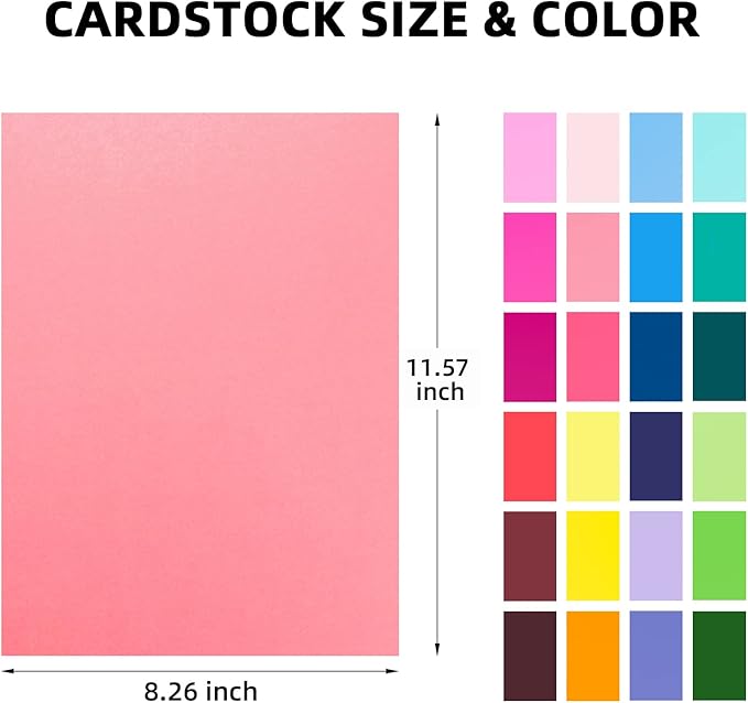 60 sheets Color Cardstock, 28 Assorted Colors 250 gsm A4 Size, Double Sided Printing Cardstock Paper, Premium Thick Card Stock for Card Making, Craft, Scrapbooking, Party Decors, Kids School Supplies