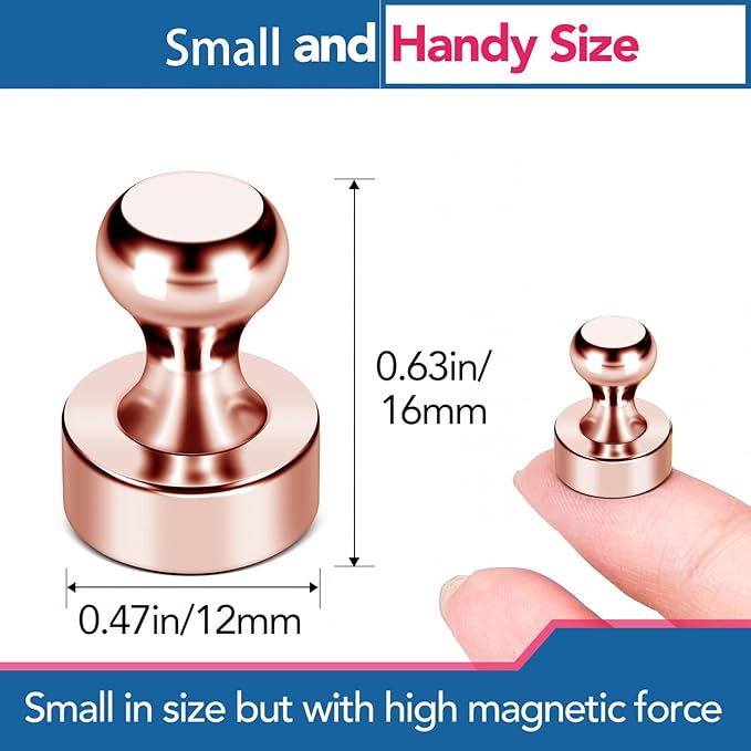 LOVIMAG Fridge Magnets 18Pcs Refrigerator Whiteboard Small Strong Magnet Classroom Kitchen Accessories Decorative Locker Set Decor Must Haves Office Calendar Refrigerador Magnetic Cute Rose Gold