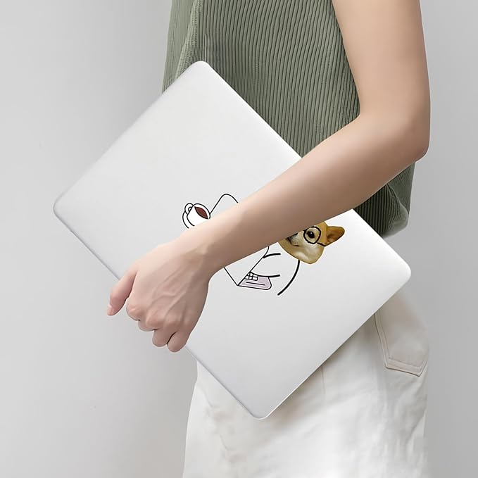 DTangLsm for MacBook Air 13 inch Case 2025 2024-2022 M4 M3 M2 A3240 A3113 A2681, Cute Plastic Hard Shell Cover for MacBook Air 13.6 inch Case Dog Mac Book Air M2 Cover+Keyboard Skin, Hard-Working Dog