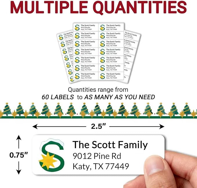 Personalized Return Address Labels - Custom Address Labels with Monogram (Everwhite Greetings)