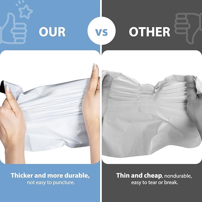 Metronic Poly Mailers 7.5x10.5 200 Pcs | Durable Shipping Bags for Clothes 7.5x10.5 | Plastic Mailers Poly Bags for Small Business