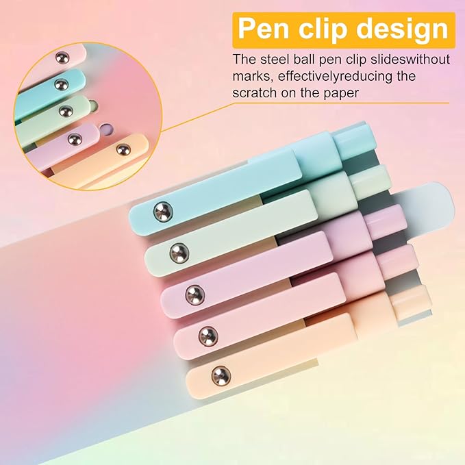 5 PCS Gel Ink Pens, 0.7mm Medium Tip Black Ink Roller Ball Pens, Fine Point Smooth Writing Pens, Aesthetic Ballpoint for Journaling School Office Supplies, Gifts for Women Men
