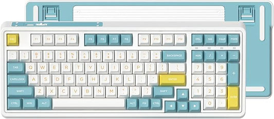 CMK98 Wireless Mechanical Gaming Keyboard with Number Pad, Tri-Mode Hot Swappable, 99 Key Custom Keyboard, Linear Switches, Gasket Creamy, RGB for Win/MAC