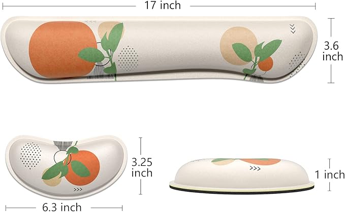 Dapesuom Enlarge Keyboard Wrist Rest, Memory Foam Wrist Cushion for Desk Mats Support, Typing Pain Relief Keyboard Mouse Pad Rests Set with Non-Slip Base for Gaming Laptop Office Computer, Painting