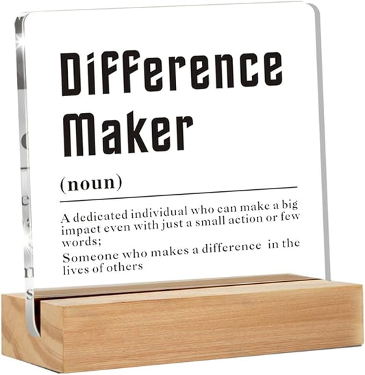 Pernate Decorative Signage - Acrylic Sign with Wooden Stand, 4 x 4 inches, Perfect for Appreciation Gifts for Leader, Boss, Mentor, Coworker, Teacher