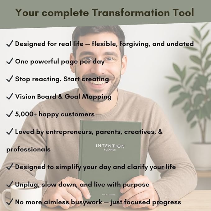 Pland Studio 90-Day Productivity Planner – Forest Sage Hardcover | Undated Daily Journal with Habit Tracker, Vision Board, and Focused Goal Setting for Entrepreneurs, Creatives & Busy Professionals