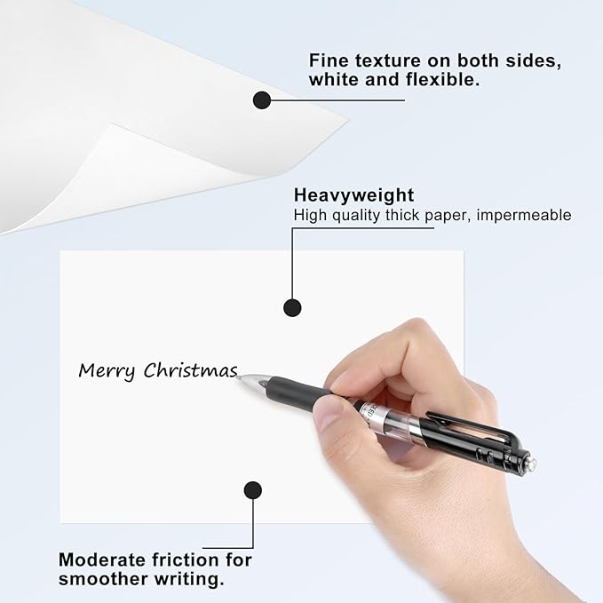 OcePor 100 Sheets Cardstock 5”x 7”,Blank Card Stock 92lb/250gsm, Thick Heavy CardStock Printer Paper for Wedding Invitation, Greeting Cards Making, Postcards, Photos