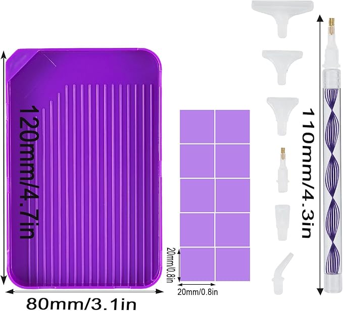 KTCLCATF DIY Diamond Painting Tools and Accessories Kits Multiple Sizes Painting Pens for Adults to Make Diamond Art Craft Tweezers Glue Diamond Correction 28 Girds Storage Box (18PCS)