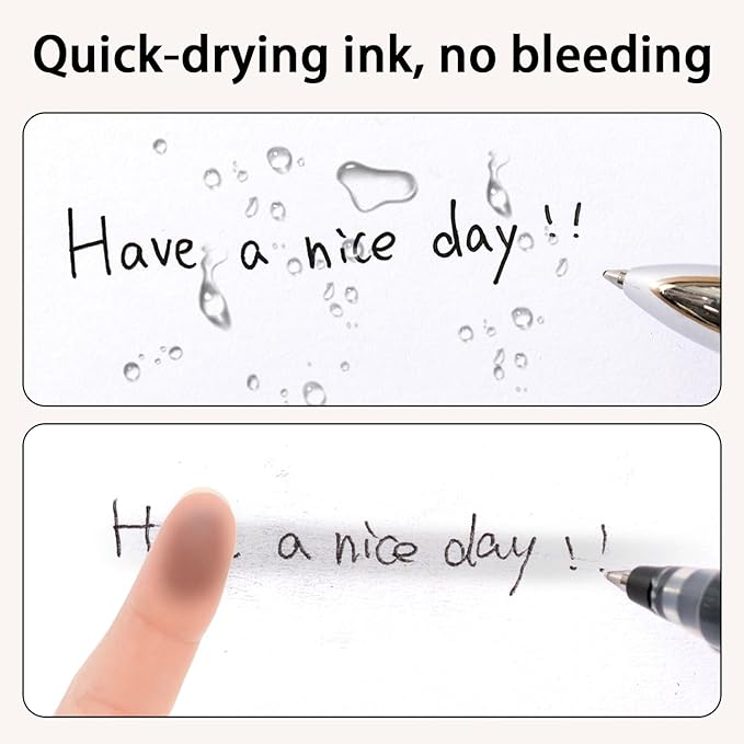 deli Gel Pens, 50 Pcs Retractable Pens Black Ink, Medium Point Pen 0.7mm, Smooth Writing, Fast Dry, No Bleed for Journaling Note Taking, Home School Office Supplies