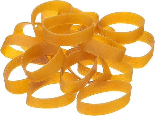 uxcell 75Pcs Rubber Bands, 3.94 x 0.79 Inch Elastic Stretchable Rubber Bands Home Office Supplies for File Folders Little Boxes Securing Trash Can, Yellow