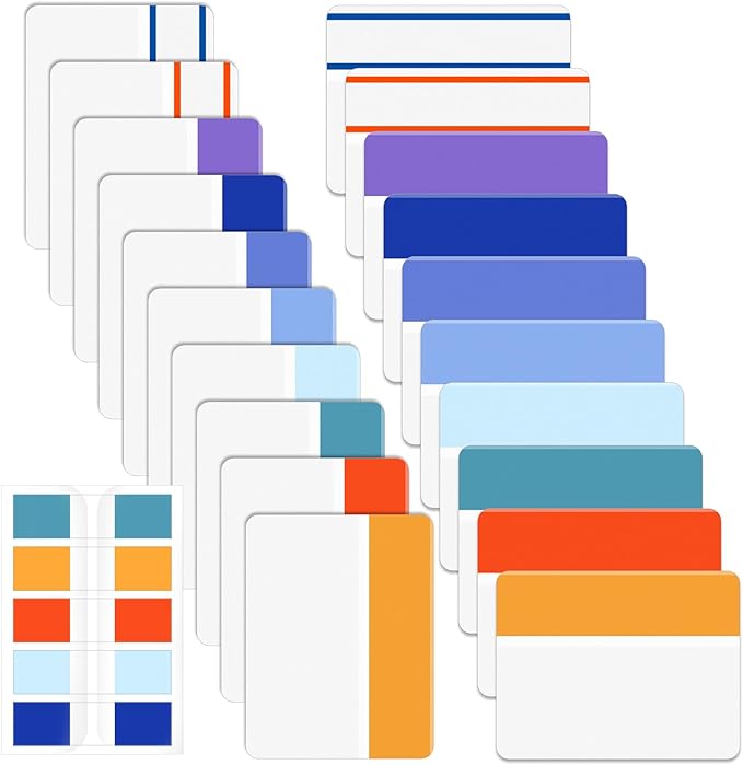 Mr. Pen- Sticky Index Tabs, 500 Pcs, 21 Sets, Colorful Sticky Tabs for Notebooks, Page Markers, Page Tabs for Binders, Page Tabs Sticky Tabs for Books, Notebook Tabs, Book Sticky Tabs for Notebooks