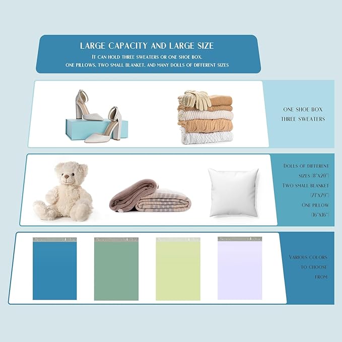 Metronic Large Poly Mailers 19x24 500Pcs, Strong Adhensive Shipping Bags for Clothing, Waterproof Mailers Bags for Small Business, Shipping Envelopes, Tear-resistant Packing Bags in Dark Blue