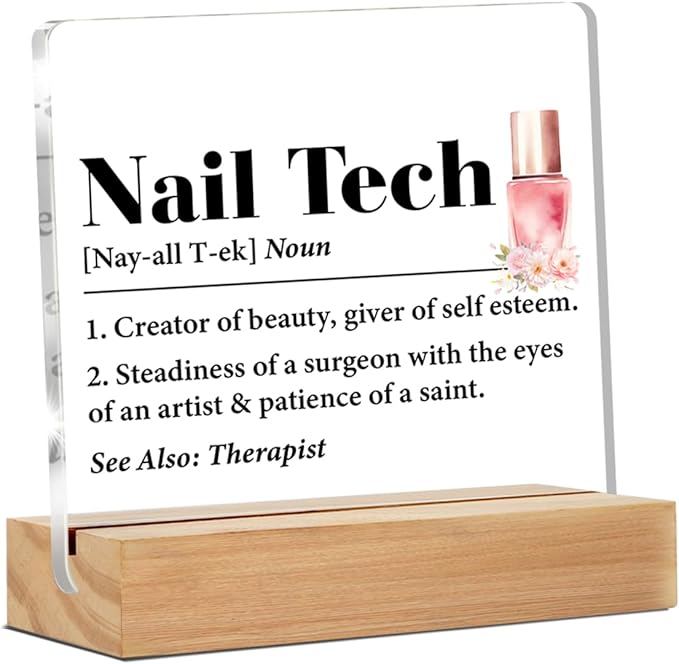 Nail Tech Gifts: Thank You Gifts for Nail Artist & Technician, Decorative Salon Sign - Acrylic