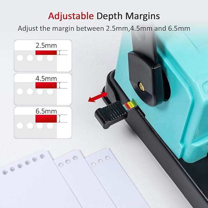 SAMHONG Coil Spiral Binding Machine - Manual Hole Punch - Electric Coil Inserter - Adjustable Side Margin - for Letter Size/A4/A5, Comes with 1 Box 5/16'' Plastic Coil Binding Spines & Plier