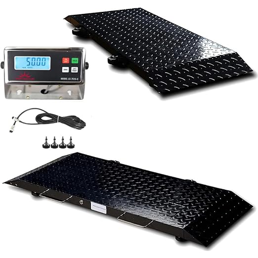 Liberty LS-920-2k Industrial Portable Floor Scale for Small Animal, Platform 50" x 20" / up to 2000 lbs (Made in USA) Scale + Cage System