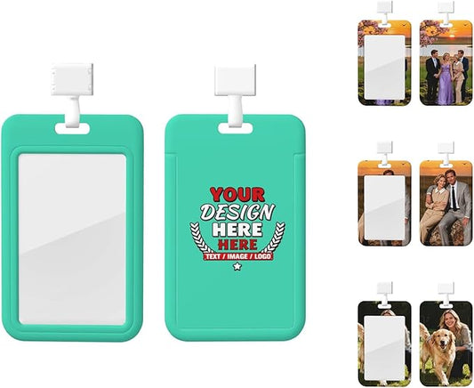 Custom Id Badge Holder Customizable Personalized Id Card with Photo Logo for Employee Work Office Staff Name Tag