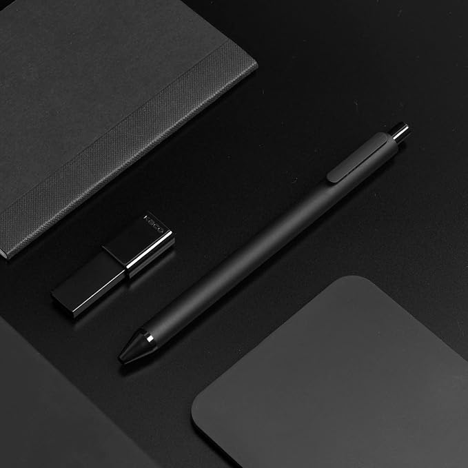 Kaco PURE Gel Pens Black Ink 0.7 mm Medium Point, 10 Pieces Set, Original Design, Quick Drying Aesthetic Note Taking Pens Office Supplies Cute Stationery (10 Black)