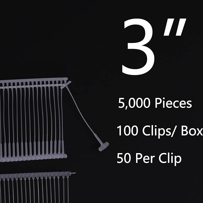 5000 Pcs Standard Tagging Gun Fasteners 3 inch, not jam The Tagging Gun, Clothing Tag Barbs Attachments for All Standard Price Tag Gun