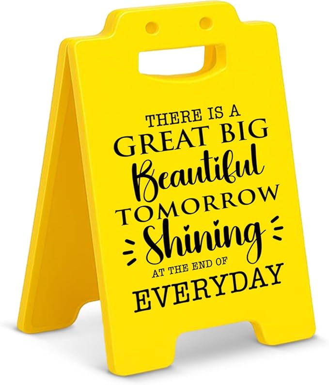Inspirational Little Signs - There is A Great Big Beautiful Tomorrow Disney Home Office Classroom Decor, Positive Disney Gifts for Women Men