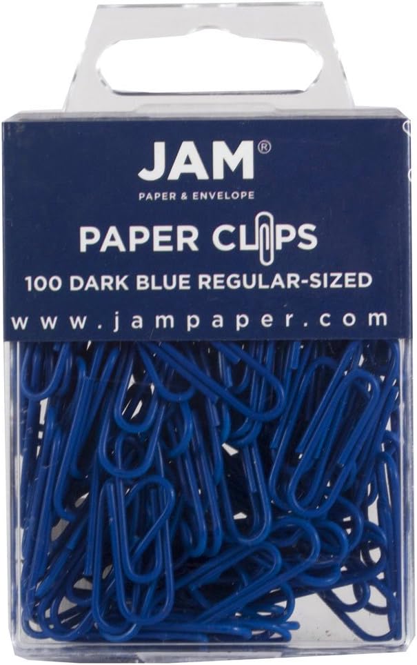 JAM PAPER Colorful Standard Paper Clips - Regular 1 Inch - Assorted Paperclips - 100 Clips per Color