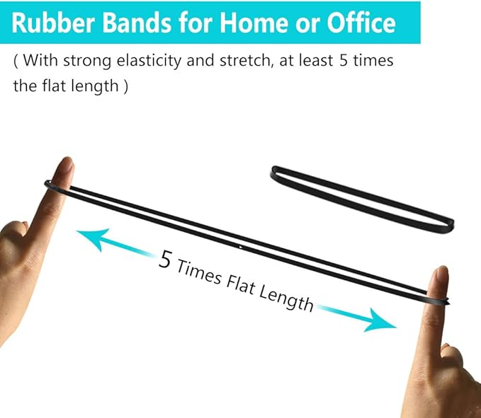 Coopay 12 Inches Extra Large Rubber Bands, 30 Pieces Heavy Duty Trash Can Band Bulk, Strong Elastic for Office Supply School Home, Garbage Cans, File Folders (Black)