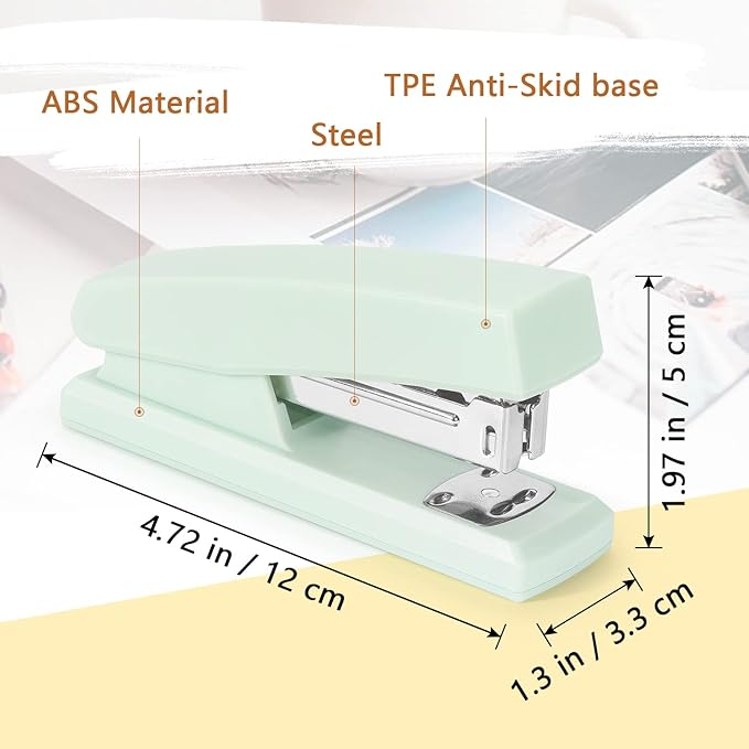 Tamaki Stapler, Office Stapler, Small Staplers for Desk, Green