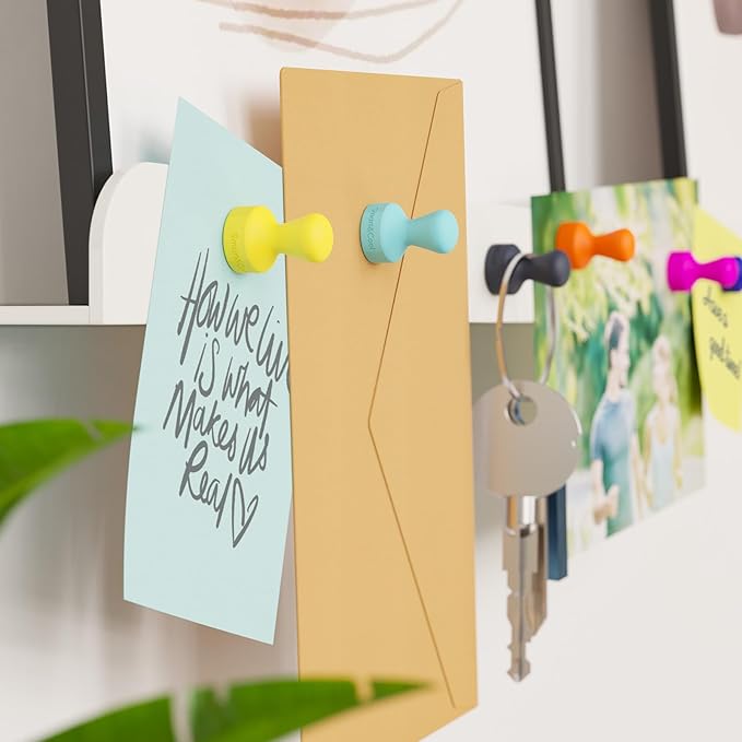 SMART&COOL Silicone Anti Scratch Push Pin Refrigerator Magnets, Thumbtack Magnets for Fridge, Dry Erase Board, Whiteboard, Office, Classroom, School (20 Pack, Multi)