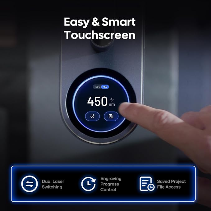 LaserPecker LP4 Dual-Laser Engraver with Cubic Protection Cover, Auto-Pause Safety Sensor, Smoke Extraction for Engrave Metal, Wood, Plastic, Rotary & Slide Extensions Included