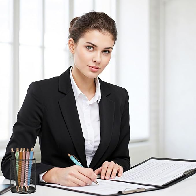 100 Pcs Fancy Pens Bulk Pretty Cute Glitter Ballpoint Sparkly Metal Pens Black Journaling Ink Pen Medium Point 1.0 mm for Women Nurse Teacher School Office Graduation Gift