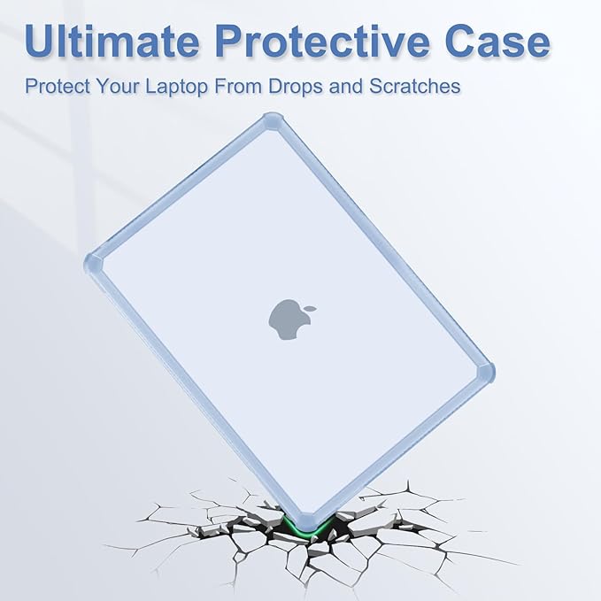 MOSISO Compatible with MacBook Pro 13 inch Case M2 2025-2016 A2338 M1 A2251 A2289 A2159 A1989 A1708 A1706, Anti-Cracking Heavy Duty Plastic TPU Bumper Hard Case&Keyboard Skin&Screen Film, Baby Blue