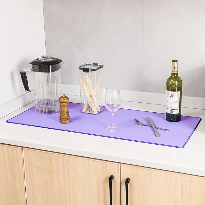 ALOANES Waterproof Mouse Pad with Durable Stitched Edge, XL Gaming Keyboard Pad, Non-Slip Rubber Base Mouse Mat, Extended Desk pad for Gamer, Office & Home, Lavender Mousepad 31.5''x 11.8''x 0.12''