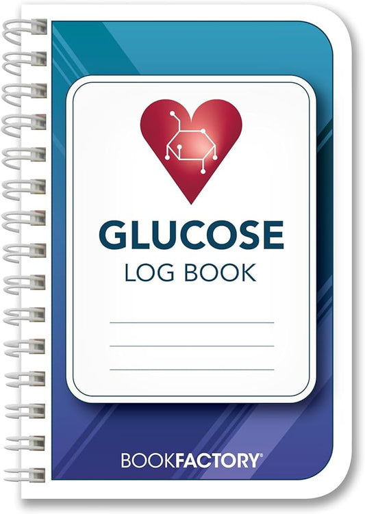 BookFactory Glucose Log Book/Glucose Monitoring Logbook/Personal Medical Tracking Notebook - 104 Pages, 3.5" x 5.5", Wire-O (LOG-104-M3CW-PP(Glucose-Log))